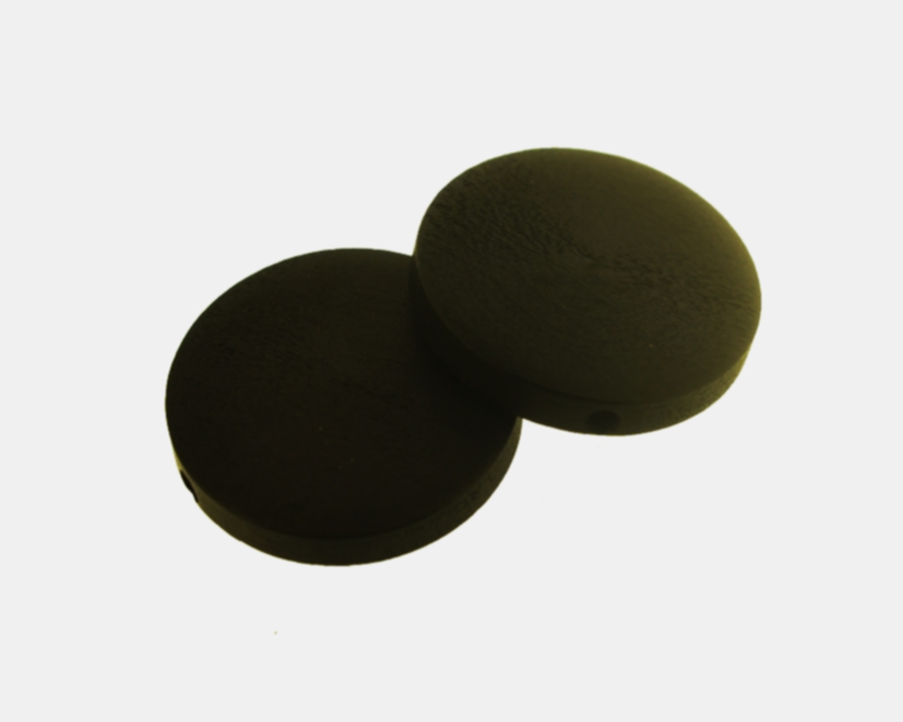 Disco madeira preta furo transversal - 30x4 mm (10 peças) MA-121